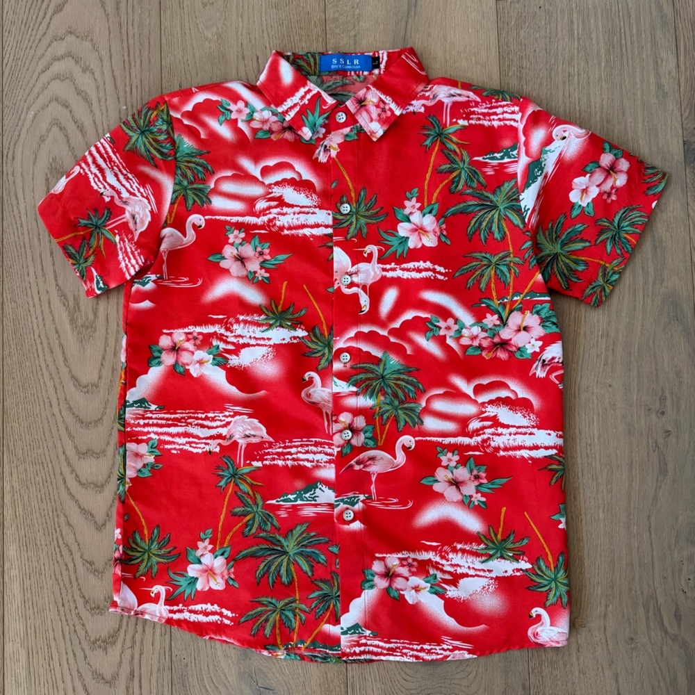 Youth large button-down Hawaiian shirt